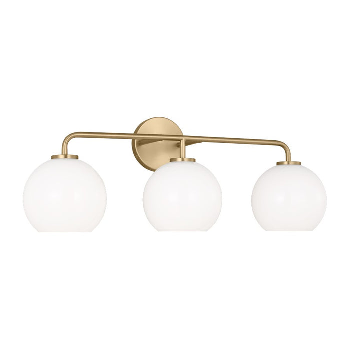 Generation Lighting Orley 3 Light Bath Vanity, Satin Brass/Milk