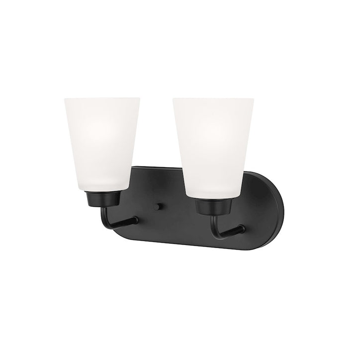 Generation Lighting Kerrville 2 Light Bath, Black/Satin Etched - 4415202-112