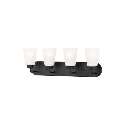 Generation Lighting Kerrville 4 Light Bath, Black/Satin Etched - 4415204-112