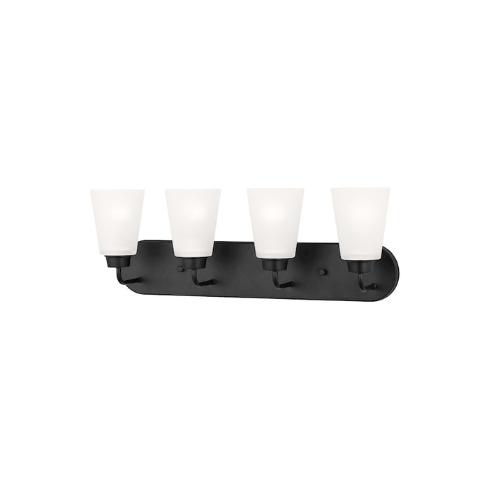 Generation Lighting Kerrville 4 Light Bath, Black/Satin Etched - 4415204-112