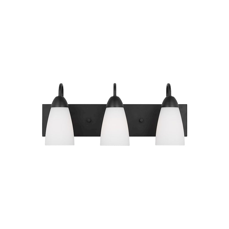 Generation Lighting Sean Lavin Seville 3-Lt Bath, Black/Etch/White - 4420203-112
