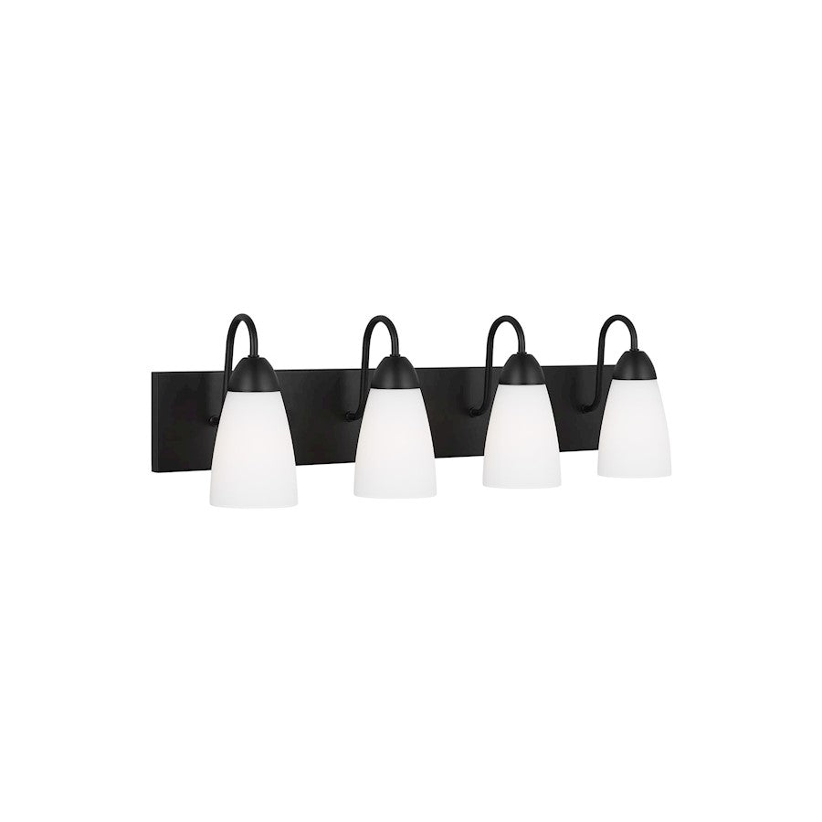 Generation Lighting Sean Lavin Seville 4-Lt Bath, Black/Etch/White - 4420204-112