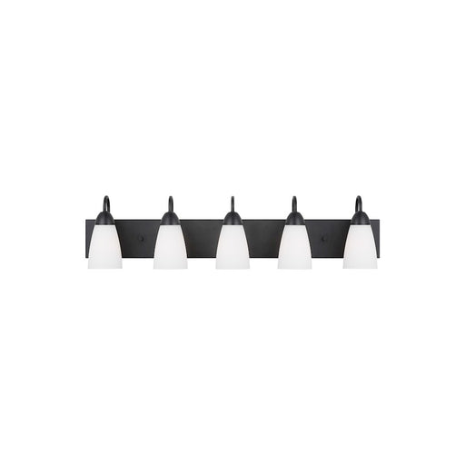 Generation Lighting Sean Lavin Seville 5-Lt Bath, Black/Etch/White - 4420205-112