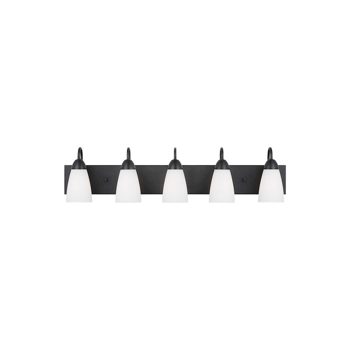 Generation Lighting Sean Lavin Seville 5-Lt Bath, Black/Etch/White - 4420205-112