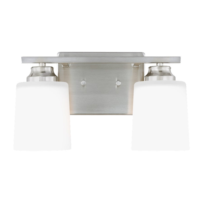 Generation Lighting Vinton 2Lt Bath Vanity, Nickel/Etched/White - 4420902EN3-962