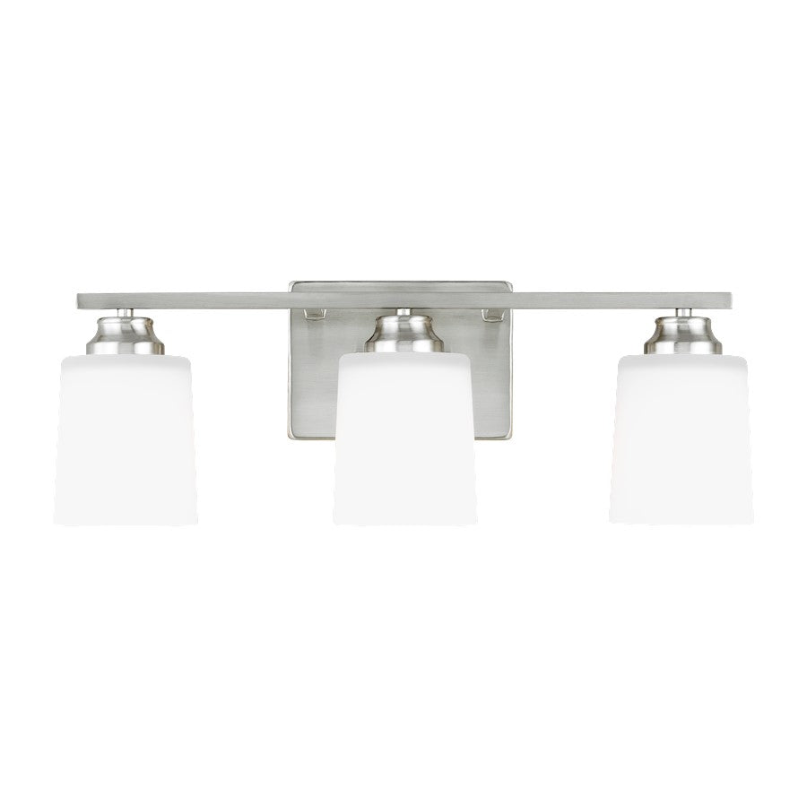 Generation Lighting Vinton 3Lt Bath Vanity, Nickel/Etched/White - 4420903EN3-962