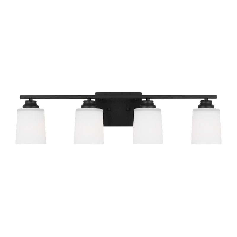 Generation Lighting Vinton 4Lt Bath Vanity, Black/Etched/White - 4420904EN3-112