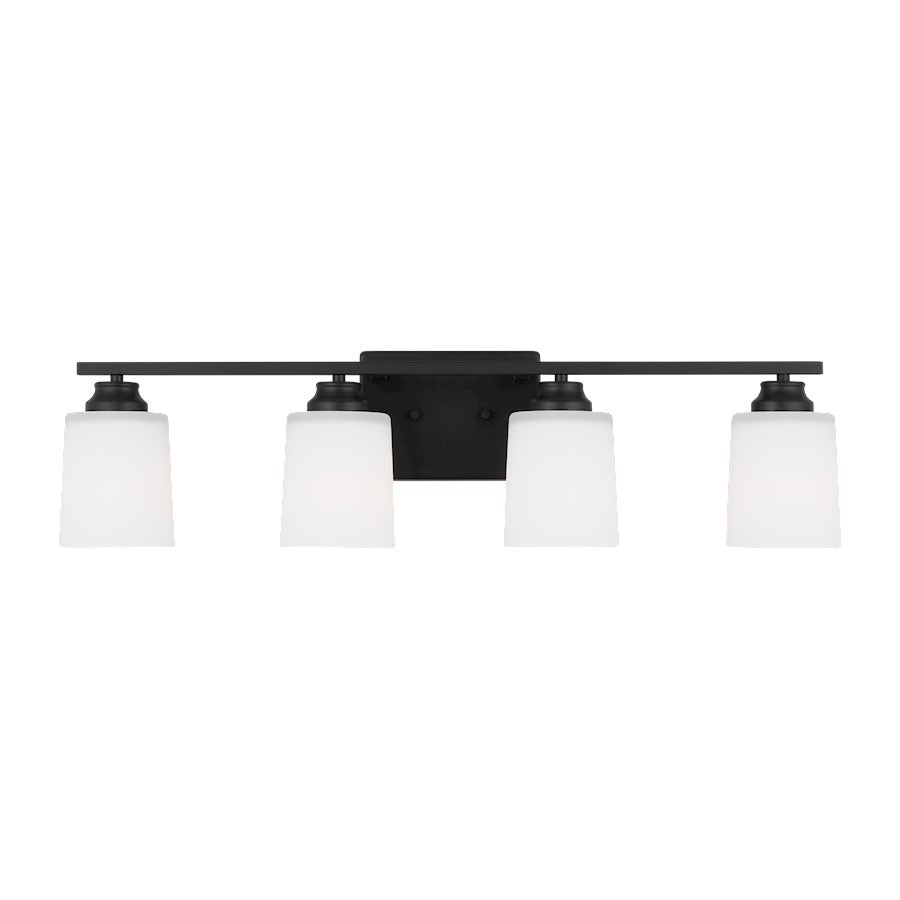 Generation Lighting Vinton 4Lt Bath Vanity, Black/Etched/White - 4420904EN3-112