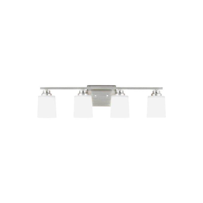 Generation Lighting Vinton 4Lt Bath Vanity, Nickel/Etched/White - 4420904EN3-962