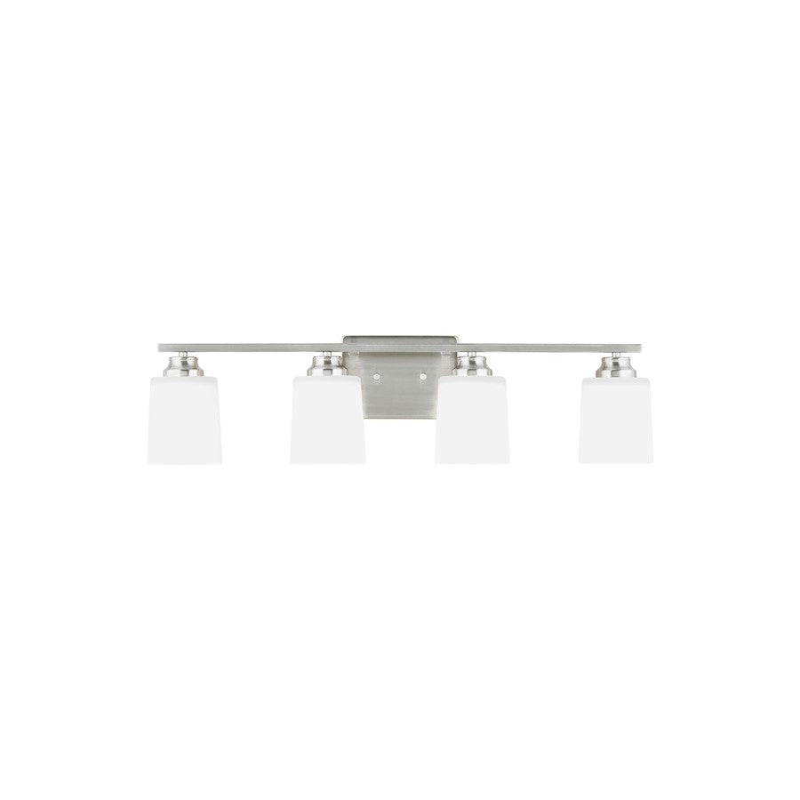 Generation Lighting Vinton 4Lt Bath Vanity, Nickel/Etched/White - 4420904EN3-962