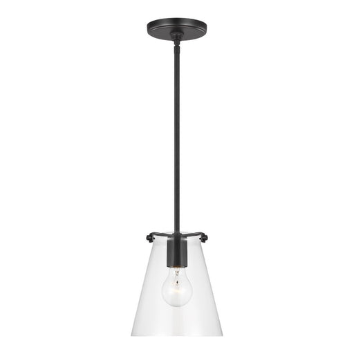 Generation Lighting Blaine 1 Light Pendant, Midnight Black/Clear - 6000801-112