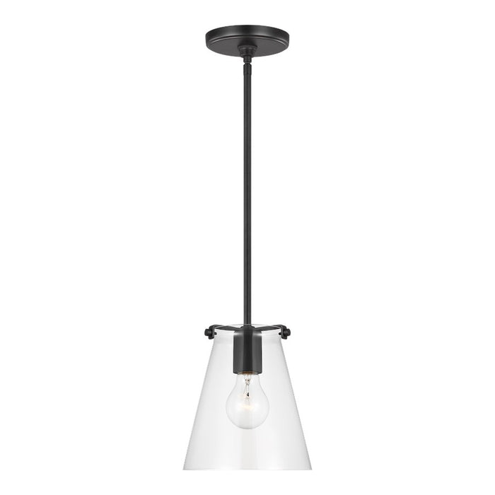 Generation Lighting Blaine 1 Light Pendant, Midnight Black/Clear - 6000801-112