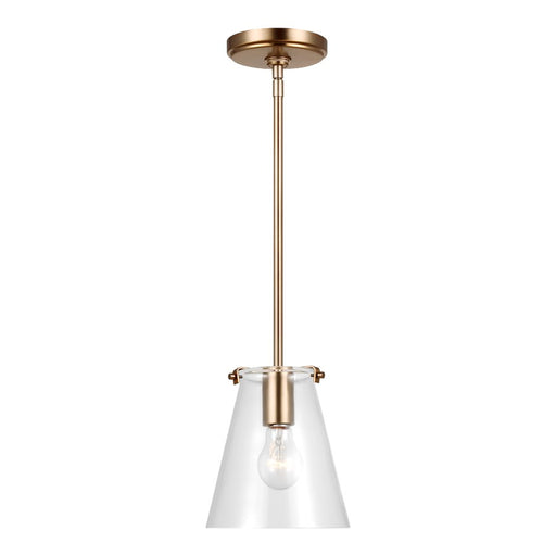 Generation Lighting Blaine 1 Light Pendant, Satin Brass/Clear - 6000801-848