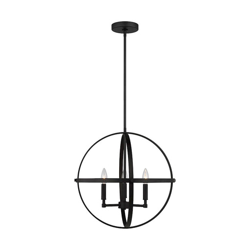 Generation Lighting Exmoore 3 Light Pendant, Black - 6000903-112