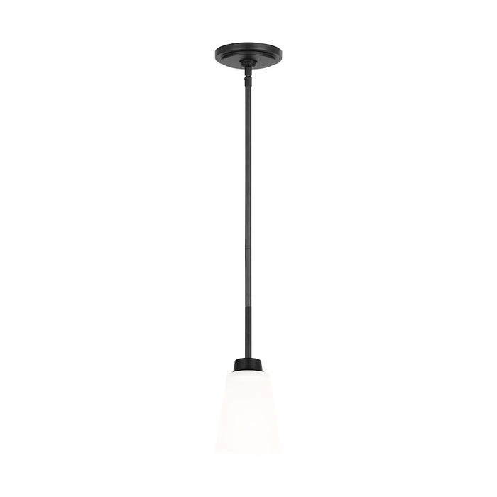 Generation Lighting Kerrville 1 Light Pendant, Black/Satin Etched - 6115201-112