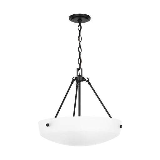 Generation Lighting Kerrville 3 Light Pendant, Black/Satin Etched - 6615203-112