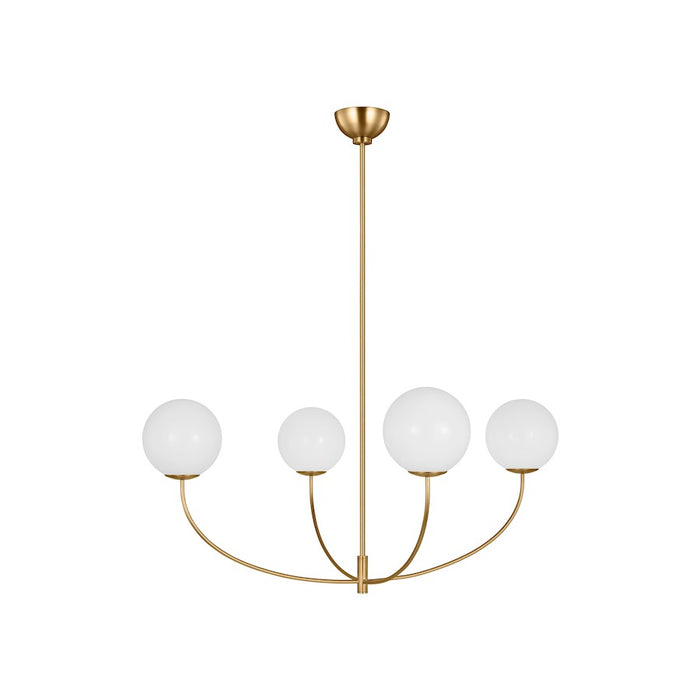 Visual Comfort Studio Aerin Galassia 4 Light Chandelier, Brass/Milk