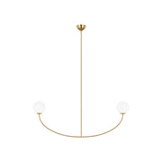 Visual Comfort Studio Aerin Galassia 2 Light Chandelier, Brass/Milk - AEC1132BBS
