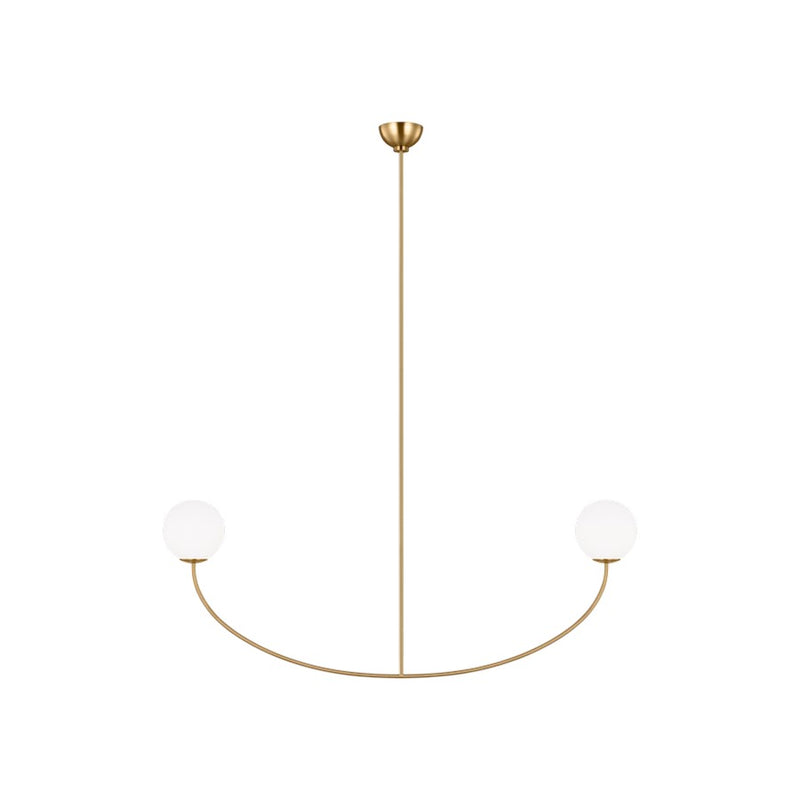 Visual Comfort Studio Aerin Galassia 2 Light Chandelier, Brass/Milk - AEC1132BBS