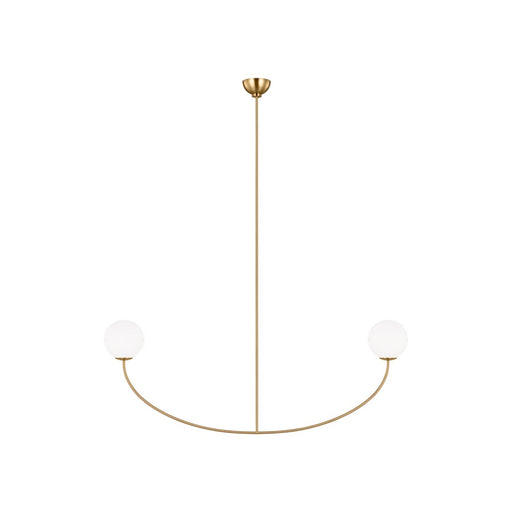 Visual Comfort Studio Aerin Galassia 2 Light Chandelier, Brass/Milk - AEC1132BBS