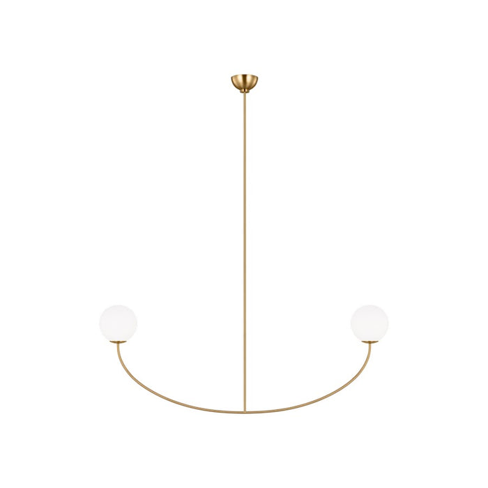 Visual Comfort Studio Aerin Galassia 2 Light Chandelier, Brass/Milk - AEC1132BBS