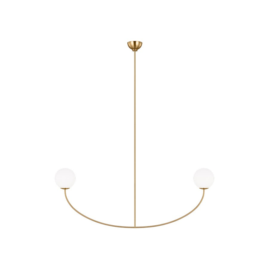 Visual Comfort Studio Aerin Galassia 2 Light Chandelier, Brass/Milk - AEC1132BBS