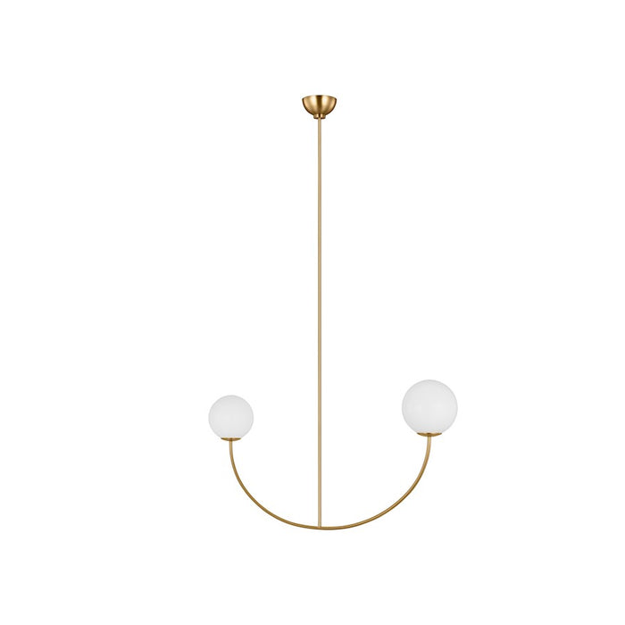 Visual Comfort Studio Aerin Galassia 2 Light Chandelier, Brass/Milk