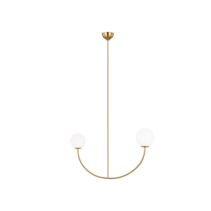 Visual Comfort Studio Aerin Galassia 2 Light Chandelier, Brass/Milk