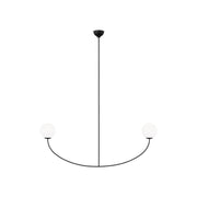 Visual Comfort Studio Aerin Galassia 2 Light Chandelier, Black/Milk - AEC1132MBK