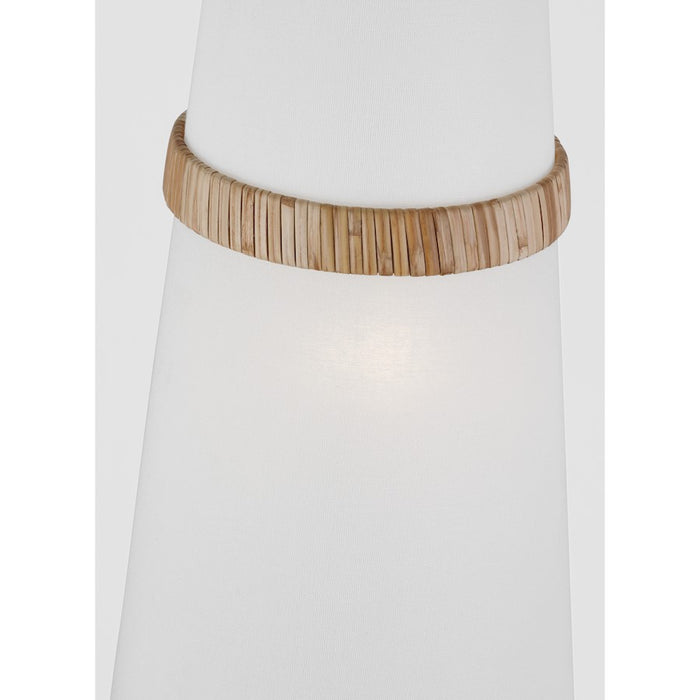 Visual Comfort Alexa Hampton Cordtlandt 1 Lt Pendant, Rattan/White Linen