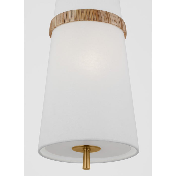 Visual Comfort Alexa Hampton Cordtlandt 1 Lt Pendant, Rattan/White Linen