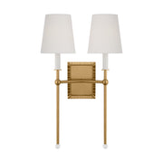 Visual Comfort Studio Alexa Hampton Baxley 2-Lt Sconce, BS/WH Linen - AW1202BBS