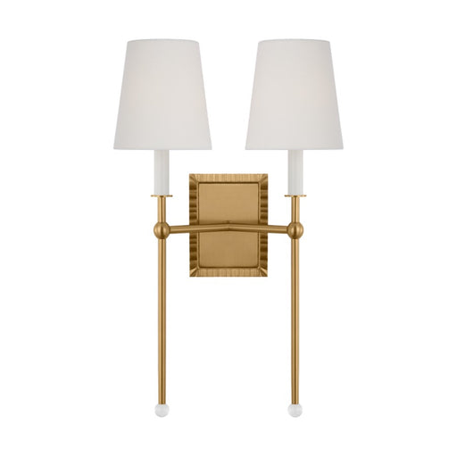 Visual Comfort Studio Alexa Hampton Baxley 2-Lt Sconce, BS/WH Linen - AW1202BBS