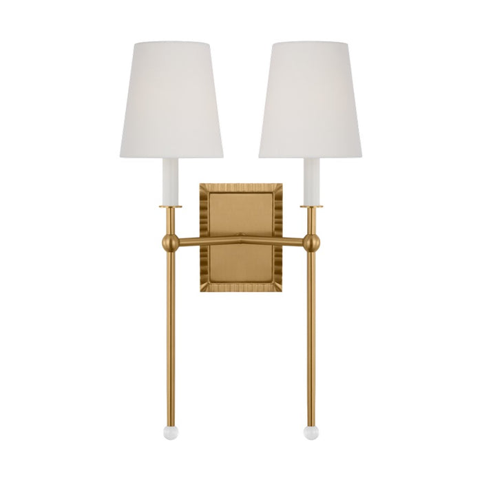 Visual Comfort Studio Alexa Hampton Baxley 2-Lt Sconce, BS/WH Linen - AW1202BBS