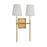 Visual Comfort Studio Alexa Hampton Baxley 2-Lt Sconce, Brass/White Linen