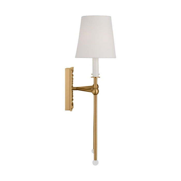 Visual Comfort Studio Alexa Hampton Baxley 2-Lt Sconce, Brass/White Linen