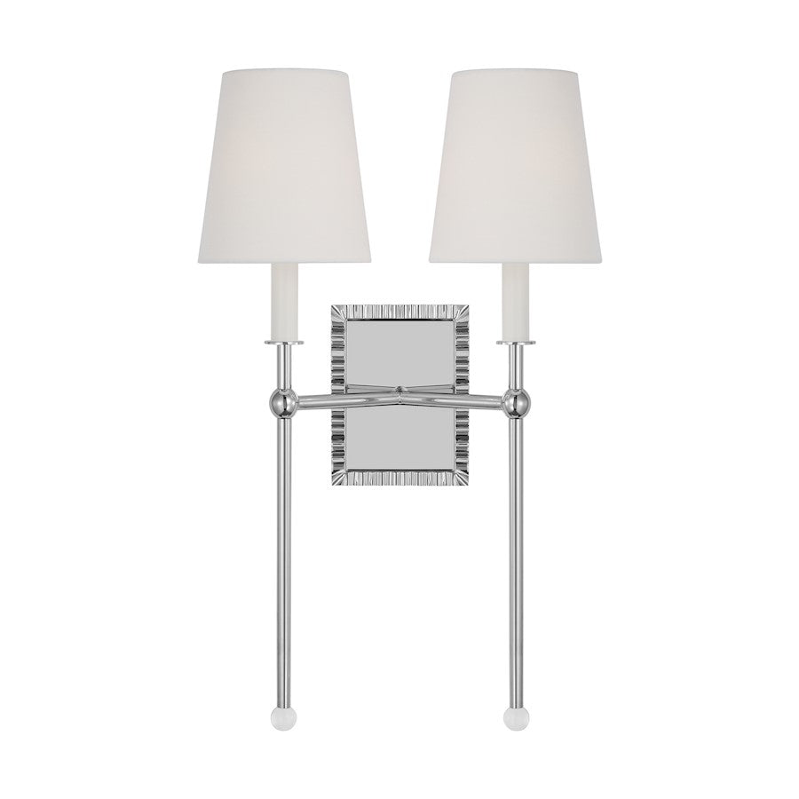 Visual Comfort Studio Alexa Hampton Baxley 2-Lt Sconce, NK/WH Linen - AW1202PN