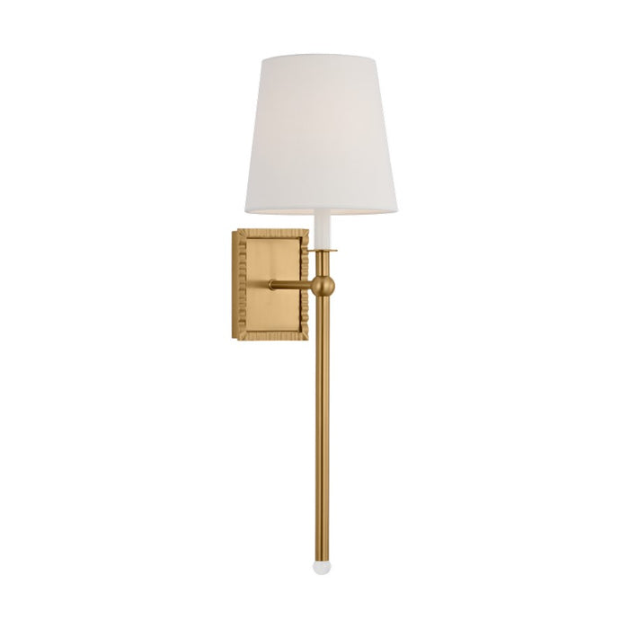 Visual Comfort Studio Alexa Hampton Baxley 1-Lt Sconce, Brass/White Linen