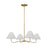 Visual Comfort Chapman & Myers Laguna 4 Lt Chandelier, Brass/White Linen