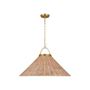 Visual Comfort Chapman & Myers Whitby 1 Lt 22" Pendant, BS/Rattan/ST - CP1431BBS