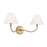 Visual Comfort Chapman & Myers Laguna 2 Lt Sconce, Brass/White Linen