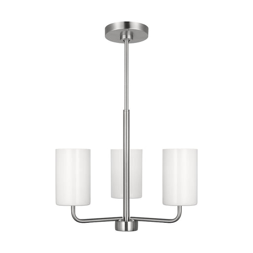 Generation Lighting Rhett 3-Lt Chandelier, Steel/Painted White - GLC1003BS