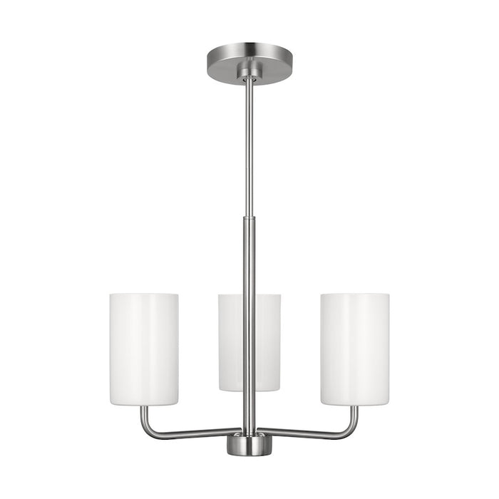 Generation Lighting Rhett 3-Lt Chandelier, Steel/Painted White - GLC1003BS