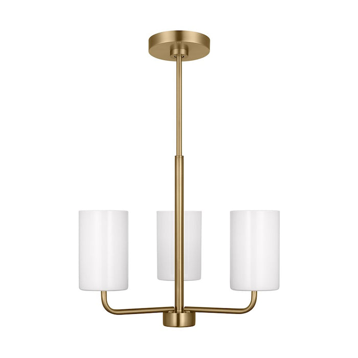 Generation Lighting Rhett 3-Lt Chandelier, Bronze/Painted White - GLC1003SB