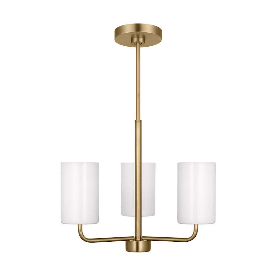 Generation Lighting Rhett 3-Lt Chandelier, Bronze/Painted White - GLC1003SB