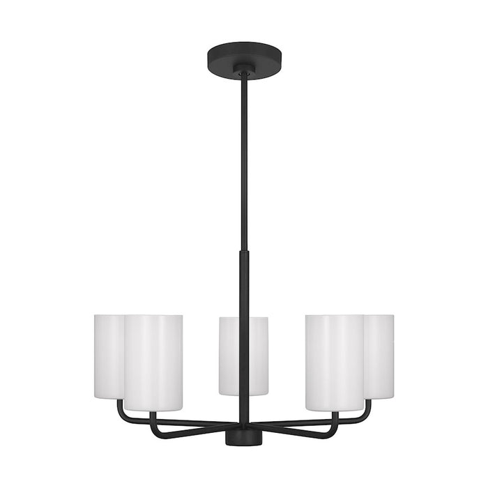 Generation Lighting Rhett 5-Lt LED Chandelier, Black/White - GLC1015EN3-MBK