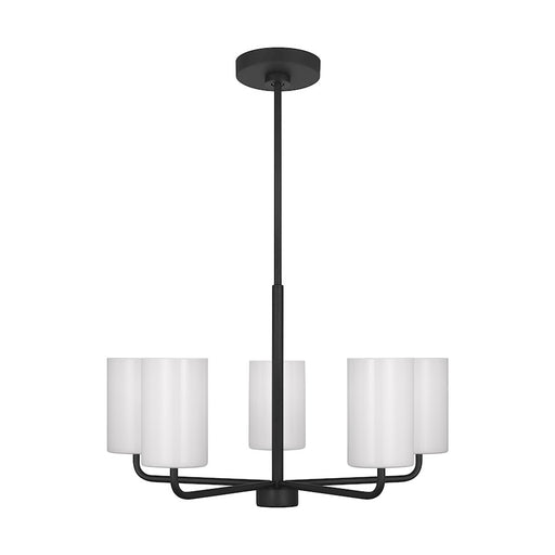 Generation Lighting Rhett 5-Lt Chandelier, Black/Painted White - GLC1015MBK