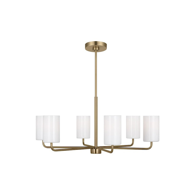 Generation Lighting Rhett 6-Lt LED Chandelier, Bronze/White - GLC1026EN3-SB