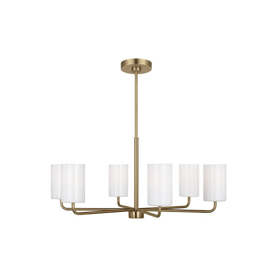 Generation Lighting Rhett 6-Lt Chandelier, Bronze/Painted White - GLC1026SB