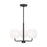 Generation Lighting Rory 3 Light Chandelier In Midnight Black/Opal - GLC1043MBK